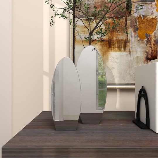 Silver Stainless Steel Vase with a Sleek Mirror Finish Set